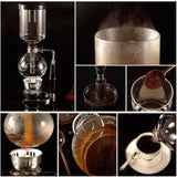 Hand Brewed Coffee Maker Siphon Type Stainless Steel Base Classic Coffee Machine for Home Office - Extra Image