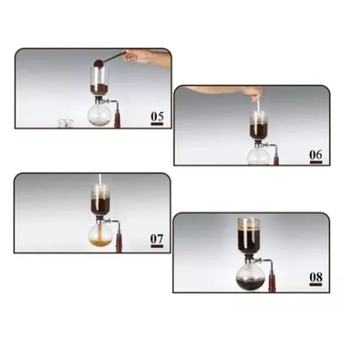 Hand Brewed Coffee Maker Siphon Type Stainless Steel Base Classic Coffee Machine for Home Office