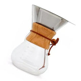 800ml Pour Over Coffee Maker High Borosilicate Glass Manual Coffee Dripper with Stainless Steel Filter - Front View