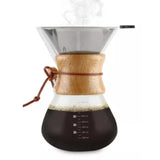 800ml Pour Over Coffee Maker High Borosilicate Glass Manual Coffee Dripper with Stainless Steel Filter