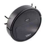 Robot Vacuum Cleaner 3 in 1 Rechargeable Low Noise Intelligent Mop Robot Sweeper for Hair Dust Debris Black
