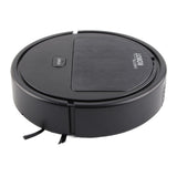Robot Vacuum Cleaner 3 in 1 Rechargeable Low Noise Intelligent Mop Robot Sweeper for Hair Dust Debris Black - Top-Down View