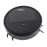 Robot Vacuum Cleaner 3 in 1 Rechargeable Low Noise Intelligent Mop Robot Sweeper for Hair Dust Debris Black