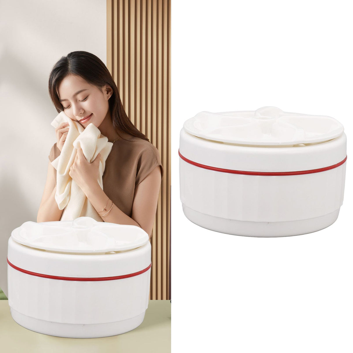 Small Washing Machine 50 Seconds Forward Reverse Cleaning Automatic Power Off Ultrasonic Turbine Washing Machine 27W
