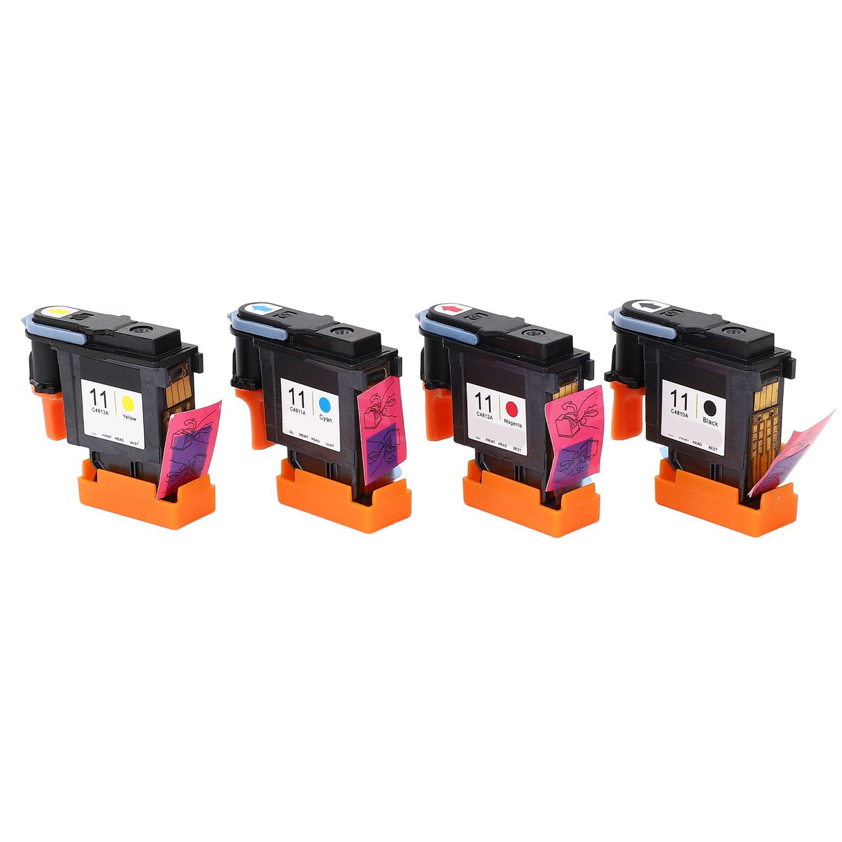 4 Pcs Printhead Printer Head Magenta Black Cyan Yellow Print Head Replacement for HP Designjet 100 110 111 500 510 800 813 850