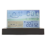 Weather Clock Transparent ABS Wireless Multifunctional Temperature Alarm Clock with Color Screen - Front View