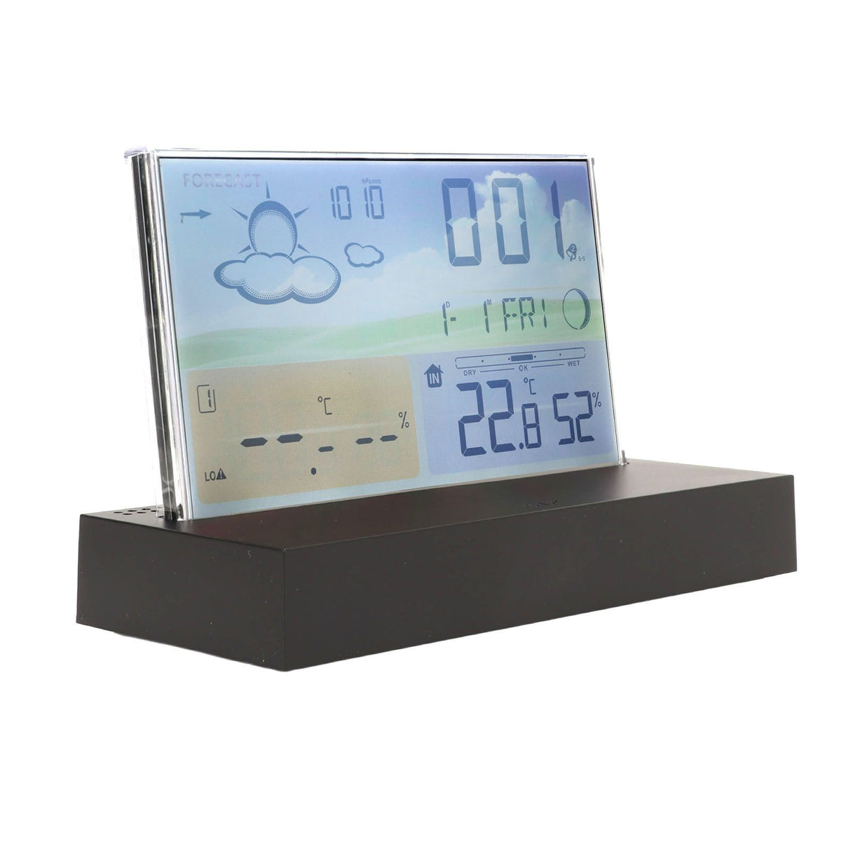 Weather Clock Transparent ABS Wireless Multifunctional Temperature Alarm Clock with Color Screen