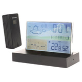 Weather Clock Transparent ABS Wireless Multifunctional Temperature Alarm Clock with Color Screen - Low Angle