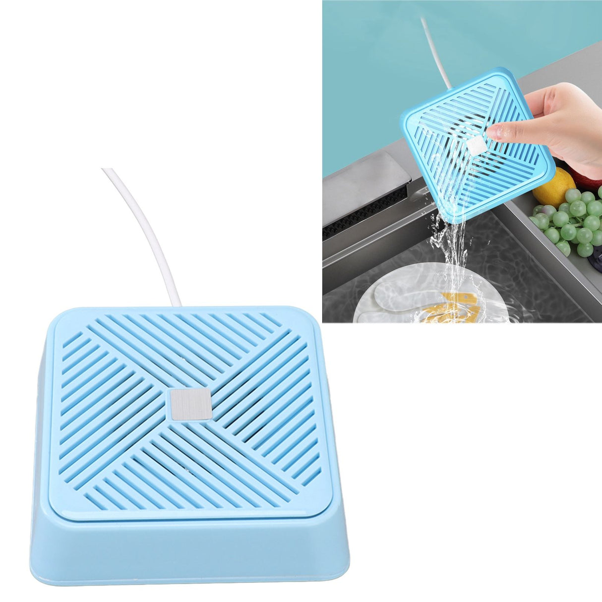USB Dishwasher Mini Portable Ultrasonic Electrolysis Washing Machine for Sink Household Kitchen Supply Blue