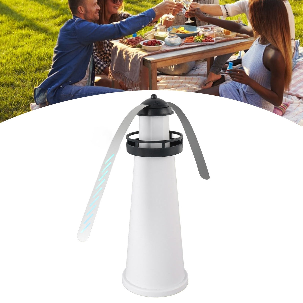 Fly Repellent Fan Outdoor Table Top Bug Repellent Fan for Outside Inside Table Use Restaurant Barbeque Events Fixed Type