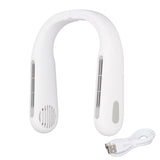 Mini Portable Neck Fan with 3 Wind Speeds Rapid Cooling USB Hanging Neck Electric Fan for Sports Travel Outdoor White