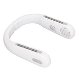 Mini Portable Neck Fan with 3 Wind Speeds Rapid Cooling USB Hanging Neck Electric Fan for Sports Travel Outdoor White - Top-Down View