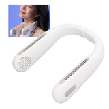 Mini Portable Neck Fan with 3 Wind Speeds Rapid Cooling USB Hanging Neck Electric Fan for Sports Travel Outdoor White - Extra Image