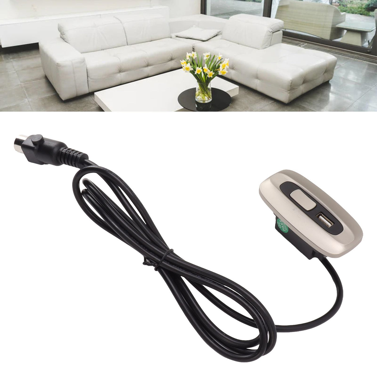 Lift Chair Hand Controller 5 Pin 2 Buttons Electric Sofa Power Recliner Control Switch with USB Charging Port 12‑29V