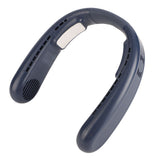 Hanging Neck Fans Portable Semiconductor Dual Cooling 3 Wind Speed Adjustable Mini USB Charging Neck Cooling Fan Blue