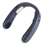 Hanging Neck Fans Portable Semiconductor Dual Cooling 3 Wind Speed Adjustable Mini USB Charging Neck Cooling Fan Blue