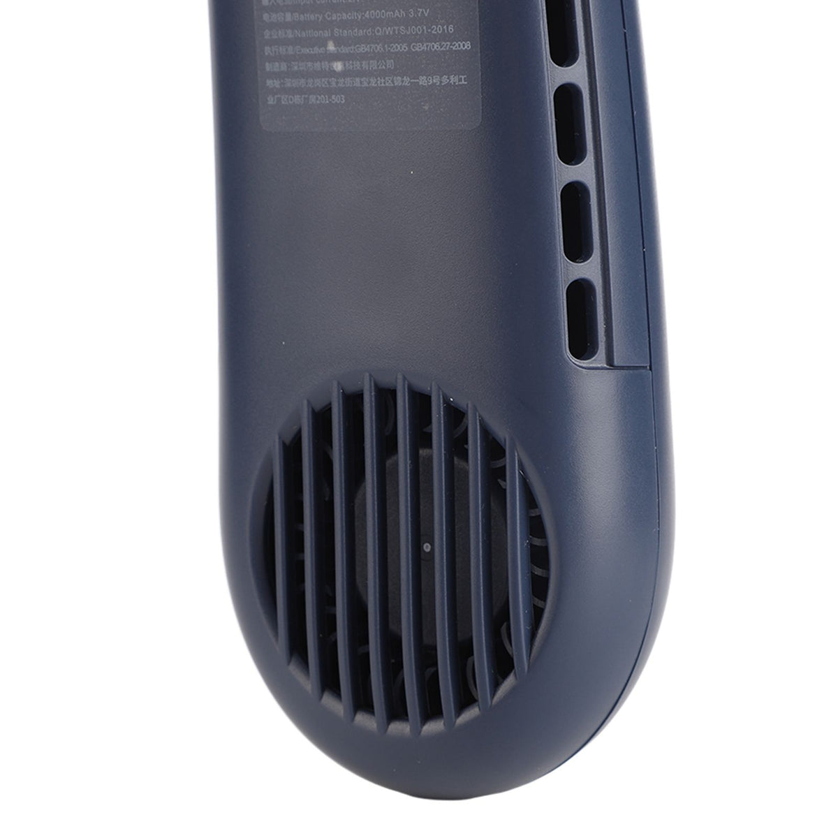 Hanging Neck Fans Portable Semiconductor Dual Cooling 3 Wind Speed Adjustable Mini USB Charging Neck Cooling Fan Blue