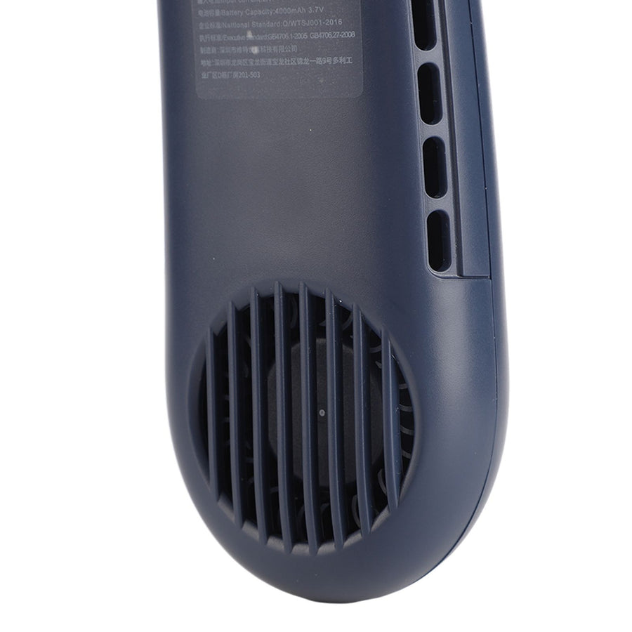 Hanging Neck Fans Portable Semiconductor Dual Cooling 3 Wind Speed Adjustable Mini USB Charging Neck Cooling Fan Blue