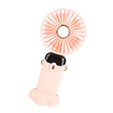 Mini Handheld Fan ABS Portable Digital Display USB Charging Foldable Neck Hanging Fan with Lanyard for Office Outdoor Pink