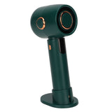 Smart Digital Display Handheld Fan Leafless Silent Small Turbine Fan Pocket Portable USB Electric Fan for Desktop Green