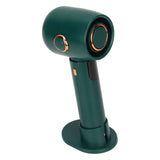 Smart Digital Display Handheld Fan Leafless Silent Small Turbine Fan Pocket Portable USB Electric Fan for Desktop Green