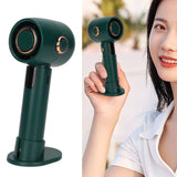 Smart Digital Display Handheld Fan Leafless Silent Small Turbine Fan Pocket Portable USB Electric Fan for Desktop Green