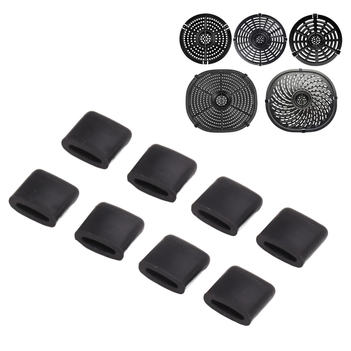 8Pcs Fryer Grill Silicone Feet Silicon Bumpers Portable Anti Scratch Replacement Tips Silicon Tabs for Kitchen Fryer