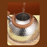Water Kettle Stainless Steel Whistle Water Kettle Large Capacity Flat Bottomed for Gas Induction Cooker Boil Water 2L Hammer - Top-Down View