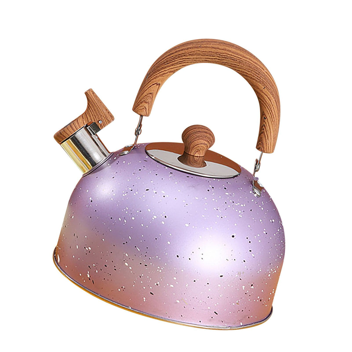 Water Kettle Stainless Steel Whistle Water Kettle Large Capacity Flat Bottomed for Gas Induction Cooker Boil Water 2L Purple