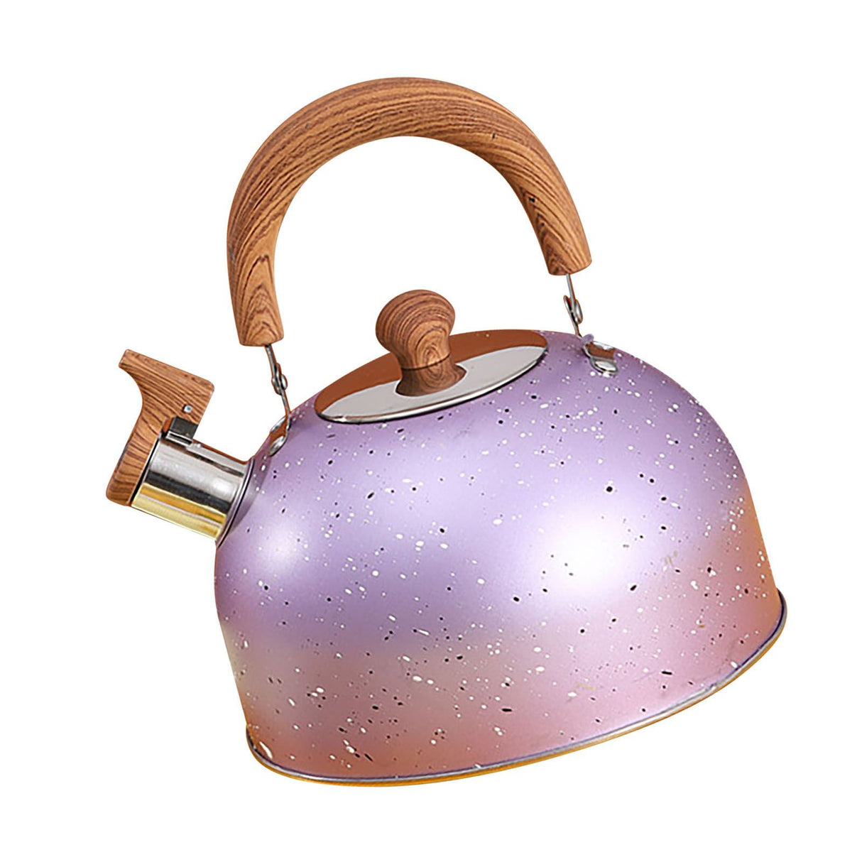 Water Kettle Stainless Steel Whistle Water Kettle Large Capacity Flat Bottomed for Gas Induction Cooker Boil Water 2L Purple