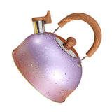Water Kettle Stainless Steel Whistle Water Kettle Large Capacity Flat Bottomed for Gas Induction Cooker Boil Water 2L Purple - Top-Down View