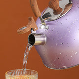Water Kettle Stainless Steel Whistle Water Kettle Large Capacity Flat Bottomed for Gas Induction Cooker Boil Water 2L Purple - Extra Image