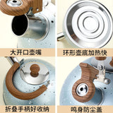 Water Kettle Stainless Steel Whistle Water Kettle Large Capacity Flat Bottomed for Gas Induction Cooker Boil Water 2L Blue - Extra Image