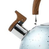Water Kettle Stainless Steel Whistle Water Kettle Large Capacity Flat Bottomed for Gas Induction Cooker Boil Water 2L Blue