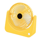 USB Small Desk Fan Quiet Operation Portable Mini Rechargeable Desktop Fan for Home Student Dormitory Office Yellow