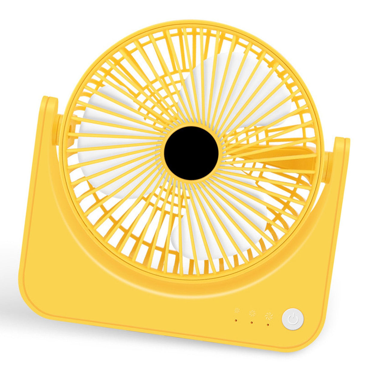 USB Small Desk Fan Quiet Operation Portable Mini Rechargeable Desktop Fan for Home Student Dormitory Office Yellow