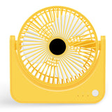 USB Small Desk Fan Quiet Operation Portable Mini Rechargeable Desktop Fan for Home Student Dormitory Office Yellow