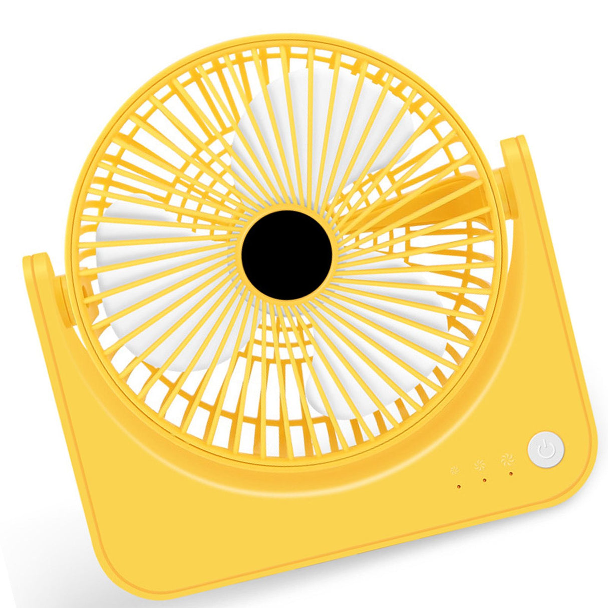 USB Small Desk Fan Quiet Operation Portable Mini Rechargeable Desktop Fan for Home Student Dormitory Office Yellow