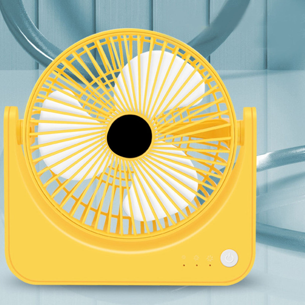 USB Small Desk Fan Quiet Operation Portable Mini Rechargeable Desktop Fan for Home Student Dormitory Office Yellow