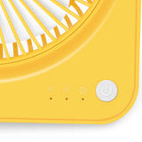 USB Small Desk Fan Quiet Operation Portable Mini Rechargeable Desktop Fan for Home Student Dormitory Office Yellow