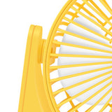 USB Small Desk Fan Quiet Operation Portable Mini Rechargeable Desktop Fan for Home Student Dormitory Office Yellow