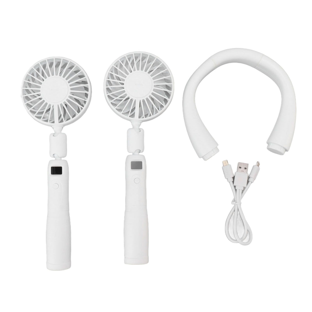 Neck Fan 3 Gear Angle Adjustment LCD Display USB Rechargeable Mini Portable Handheld Neck Hanging Fan