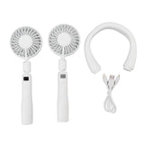 Neck Fan 3 Gear Angle Adjustment LCD Display USB Rechargeable Mini Portable Handheld Neck Hanging Fan