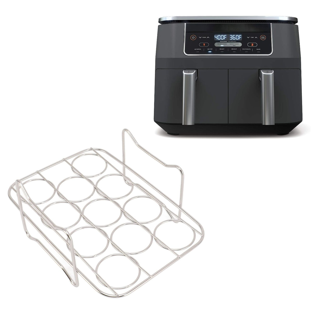 Egg Steamer Rack 304 Stainless Steel High Strength Food Grade Fryer Rack for NINJA FOOD