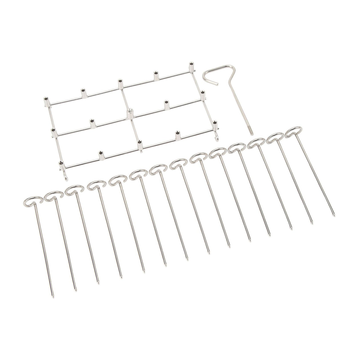 Skewer Stand Fryer Grill Rack Set Stainless Steel Vertical BBQ Grill Rack Round Rotating Fryer Stand for Ninja DZ201 Foodi 8 Quart