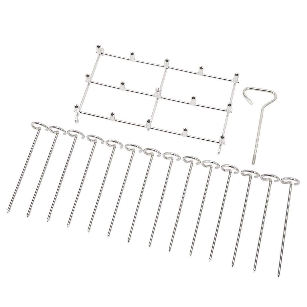 Skewer Stand Fryer Grill Rack Set Stainless Steel Vertical BBQ Grill Rack Round Rotating Fryer Stand for Ninja DZ201 Foodi 8 Quart