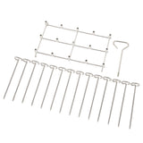 Skewer Stand Fryer Grill Rack Set Stainless Steel Vertical BBQ Grill Rack Round Rotating Fryer Stand for Ninja DZ201 Foodi 8 Quart