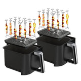 Skewer Stand Fryer Grill Rack Set Stainless Steel Vertical BBQ Grill Rack Round Rotating Fryer Stand for Ninja DZ201 Foodi 8 Quart
