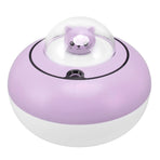 Mini Humidifier Cute Cat Sculpture Portable Quiet Desktop Air Humidifier for Home Office USB Plug in Purple