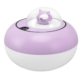 Mini Humidifier Cute Cat Sculpture Portable Quiet Desktop Air Humidifier for Home Office USB Plug in Purple